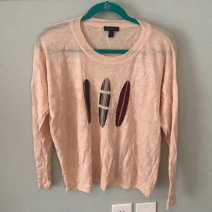 J. Crew linen peach surfboard tippi sweater Sz L